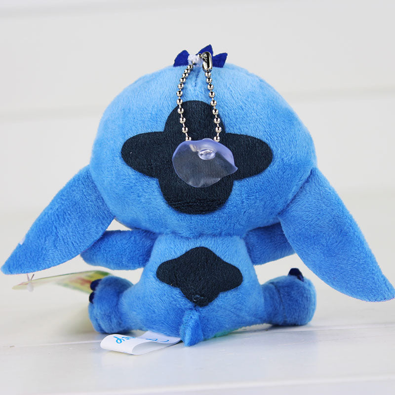 4"10cm Lilo Stitch Plush Toys Dolls with sucker keychain Soft Stuffed For Kids Baby Gifts