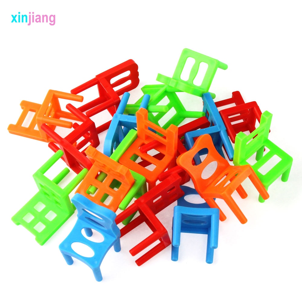 18 unids/set sillas de equilibrio juego de mesa rompecabezas para niños sillas apilables juguetes divertidos juguetes educativos equilibrio juguetes para niños