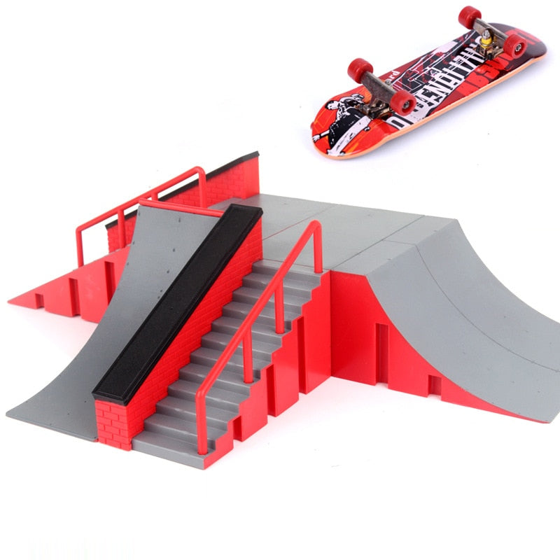 1pc Mini Skateboard jouet Skate Park pour TechDeck touche planche à roulettes rampes touche ultime parc planche d'entraînement