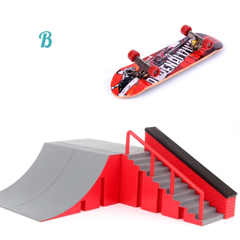 1pc Mini Skateboard jouet Skate Park pour TechDeck touche planche à roulettes rampes touche ultime parc planche d'entraînement