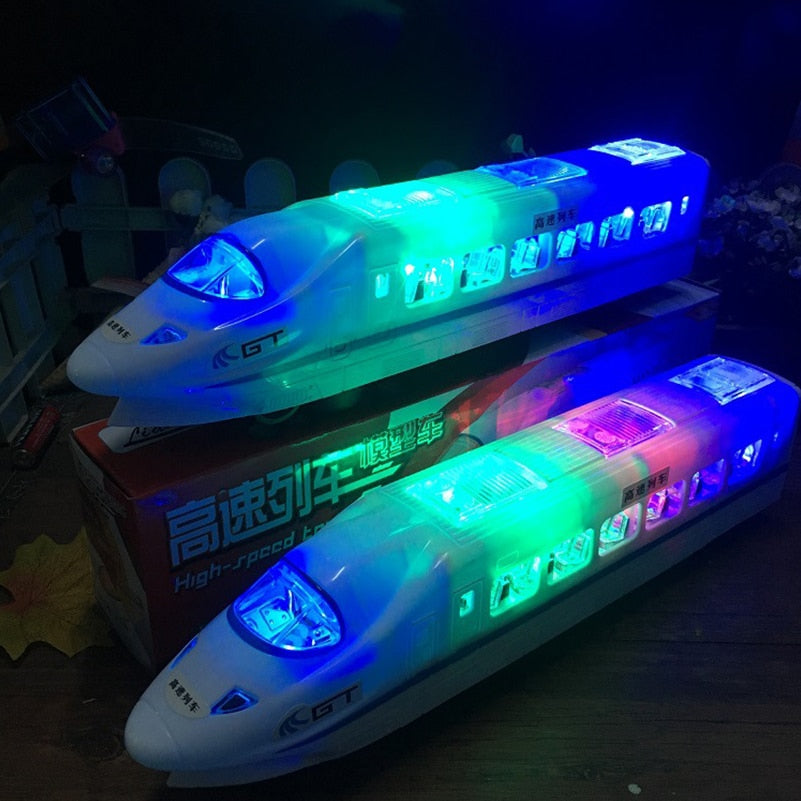 Plastic CRH Train Toys Model Electric Flash Light 32cm Sound Toys Trains Model Universal Express Train Toys for Kids Gifts