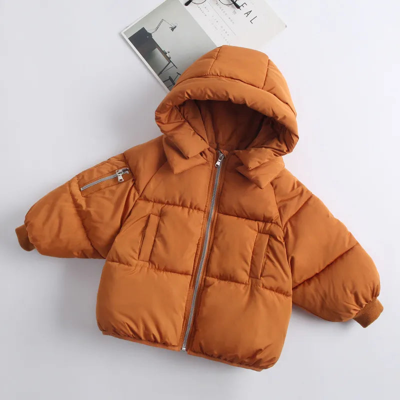 Abrigo informal para niños de 2 a 7 años, abrigo cálido con capucha de invierno para niña, ropa acolchada de algodón para niños, chaqueta cálida para niños