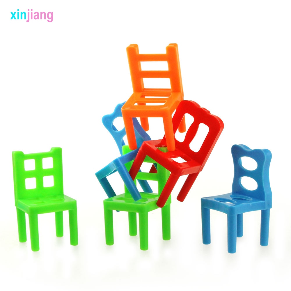 18 pièces/ensemble chaises d'équilibre jeu de société enfants Puzzle chaises empilables jouets jeu drôle jouets enfants jouets d'équilibre éducatifs