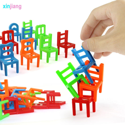 18 unids/set sillas de equilibrio juego de mesa rompecabezas para niños sillas apilables juguetes divertidos juguetes educativos equilibrio juguetes para niños