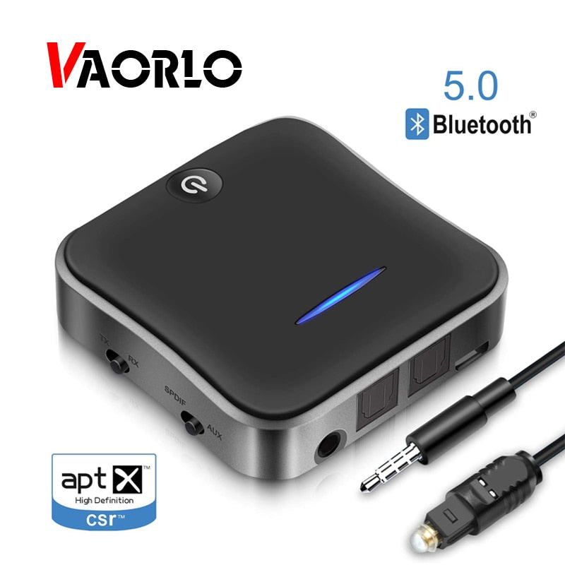 Transmisor receptor Bluetooth 5,0 adaptador inalámbrico CSR8675 Aptx HD adaptador óptico Toslink/3,5mm AUX/SPDIF para altavoz de TV de coche