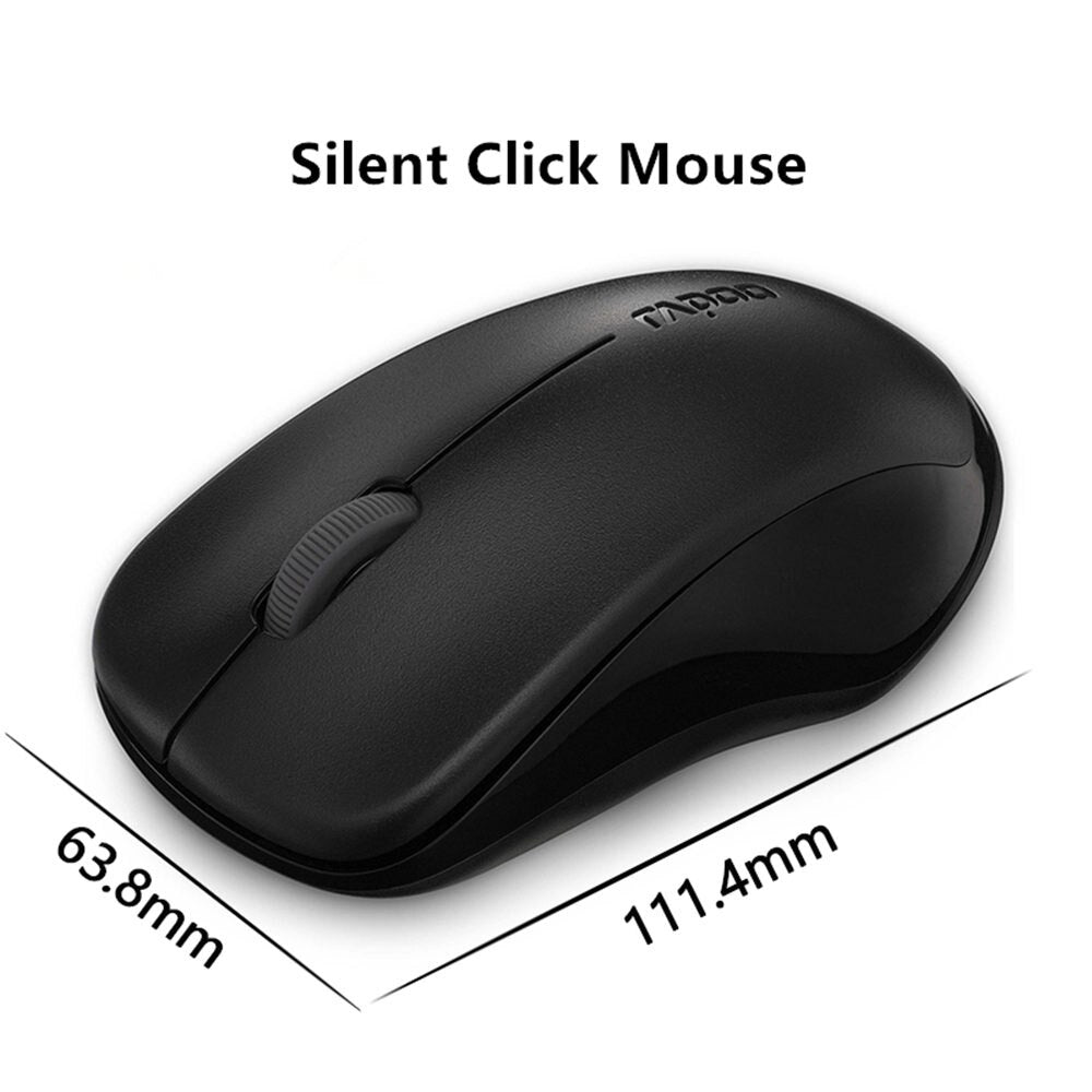 Original Rapoo Silent Wireless Optical Mouse Mute Button Click Mini Noiseless Game Mice 1000 DPI for Macbook PC Laptop Computer