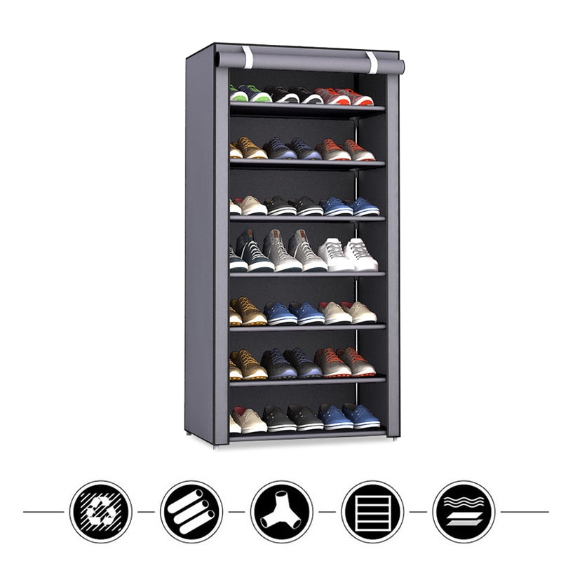 Étagère à chaussures multicouche, organisateur minimaliste moderne, anti-poussière, non tissé, meubles de maison, armoires peu encombrantes