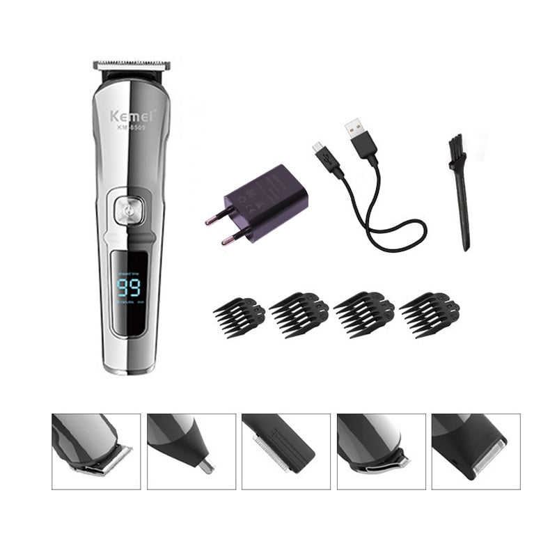 Kemei Hair Clipper Barber Hair Trimmer Electric Clipper Razor Shaver Beard Trimmer Men Shaving Machine Cutting Nose Trimmer