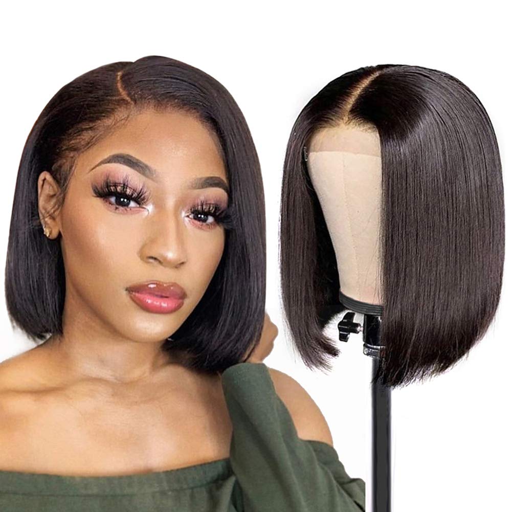 10 Inches Bob Wigs Lace Front Wig Short Wig Human Hair Pre Plucked For Women