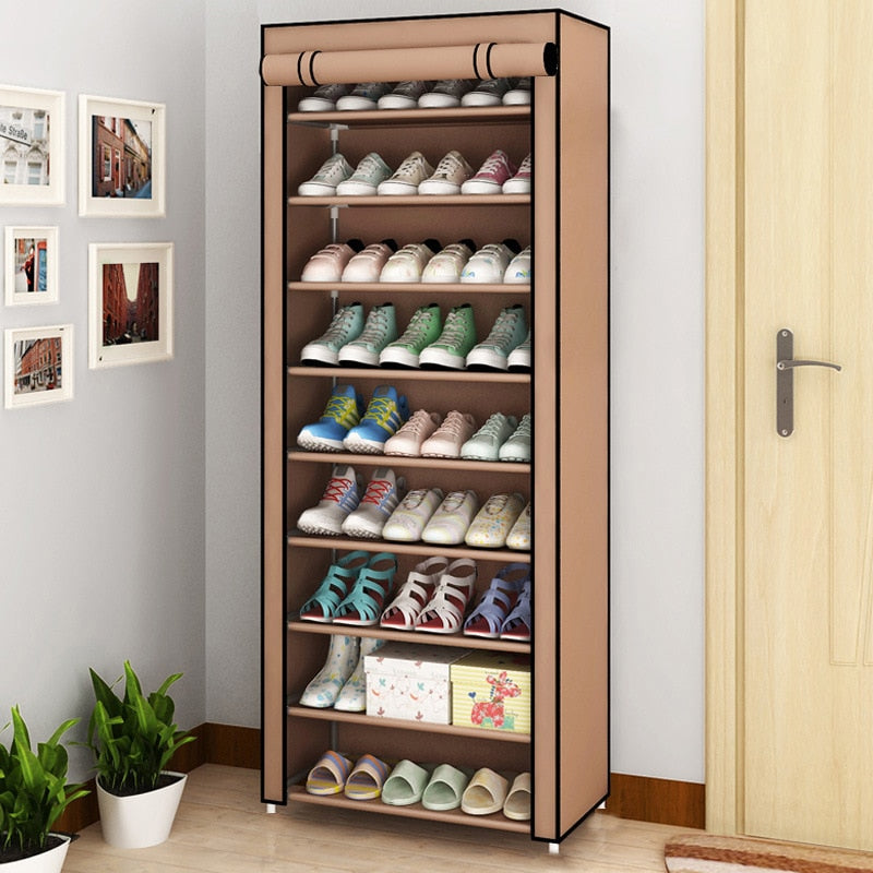 Étagère à chaussures multicouche, organisateur minimaliste moderne, anti-poussière, non tissé, meubles de maison, armoires peu encombrantes