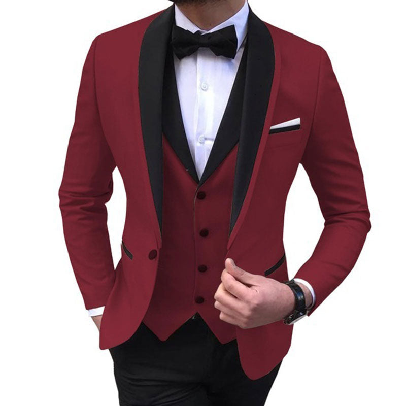 Robes de soirée veste + pantalon + gilet costumes de mode pour hommes coupe ajustée fête décontracté mâle Blazer robes d'occasion formelles Costume Homme