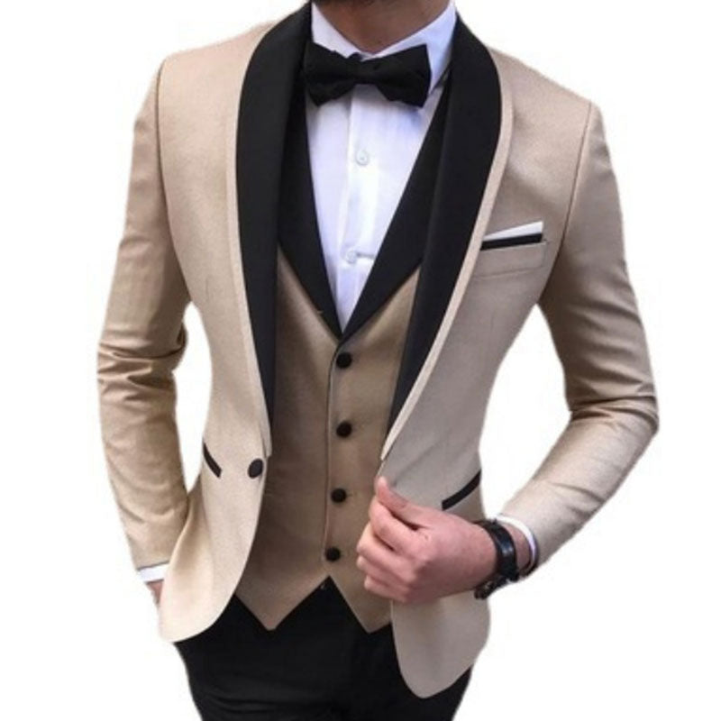 Vestidos de fiesta chaqueta + Pantalones + chaleco trajes de moda para hombres Slim Fit fiesta Casual chaqueta masculina vestidos formales para ocasiones traje de hombre