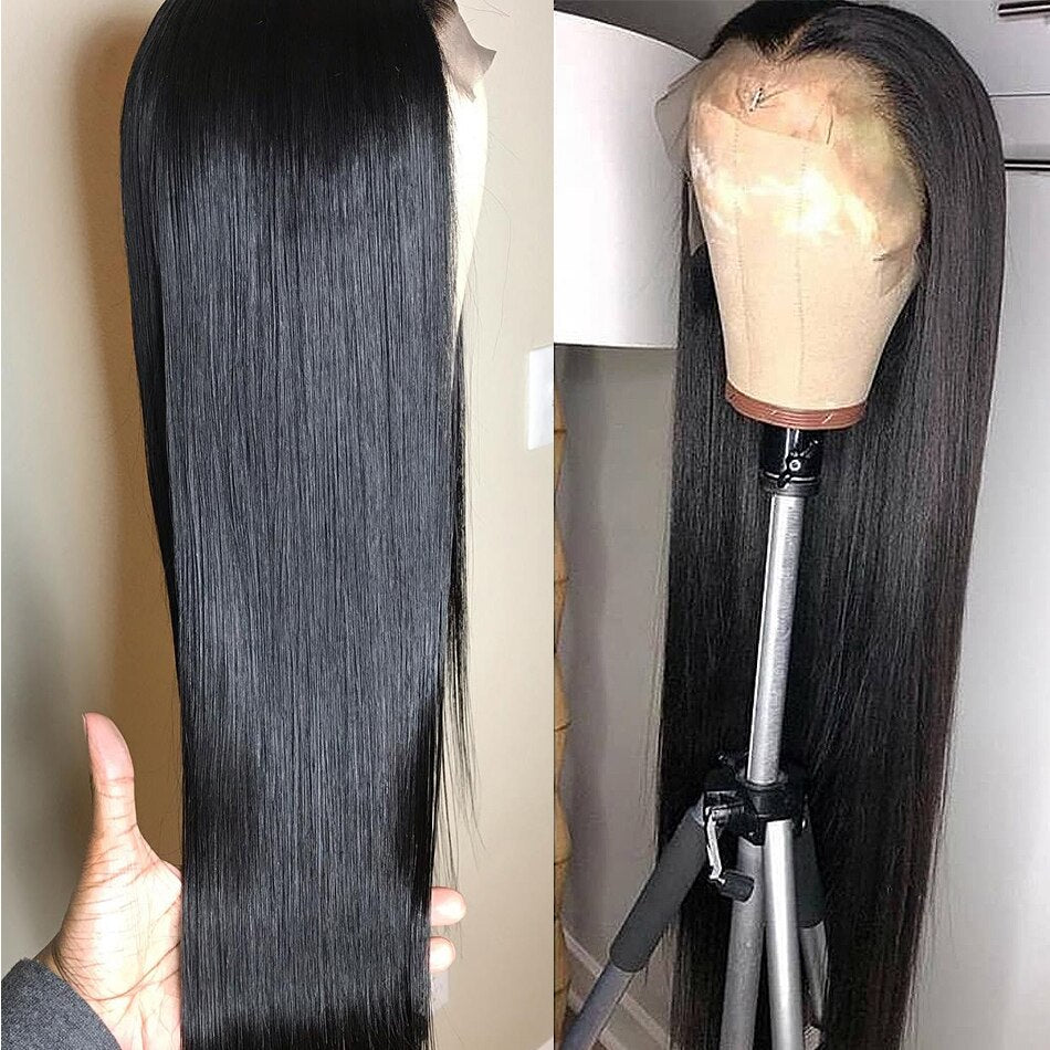 30 32Inch Bone Straight Lace Front Human Hair Wigs 13x4 Human Hair Lace Closure Wigs For Women Perruque Cheveux Humain