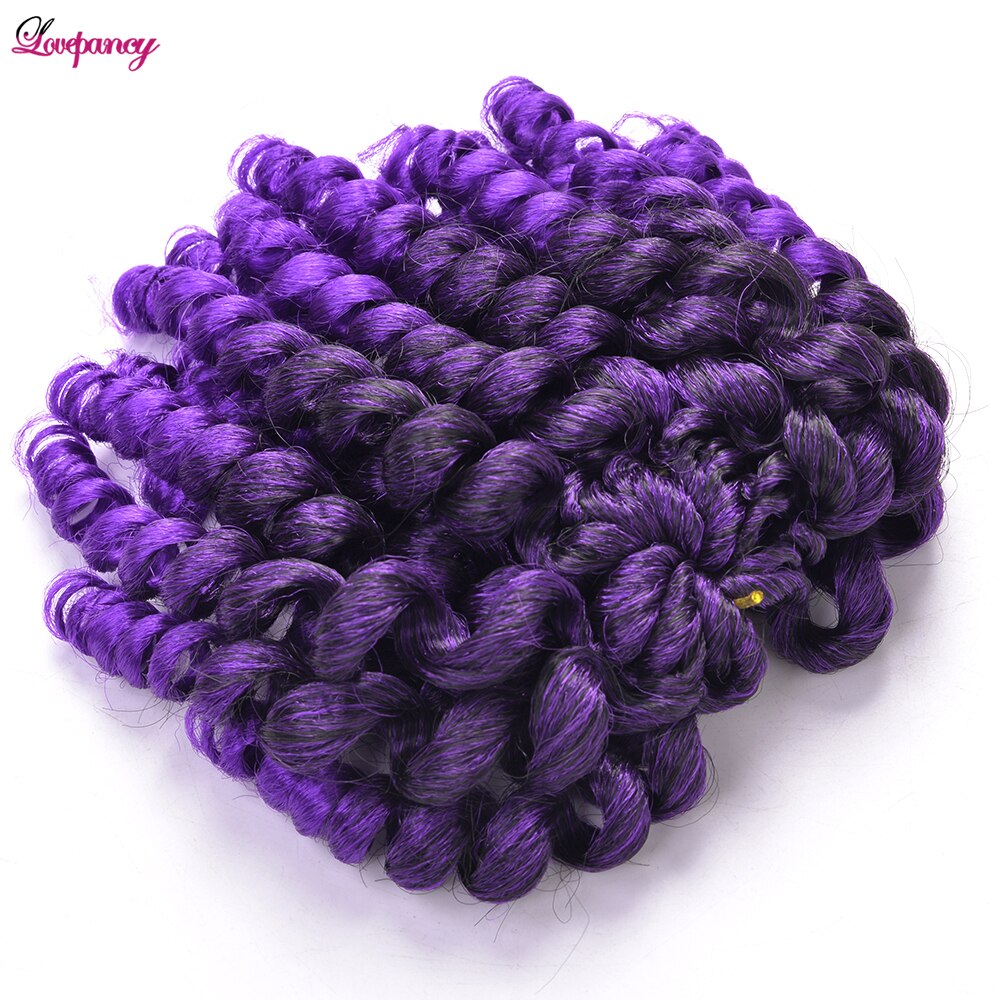 Lovepancy 8 pouces bouclés Jumpy baguette Curl jamaïcain (2 PCS) rebond synthétique tressage Extensions de cheveux Afro Crochet tresse cheveux pour les femmes noires