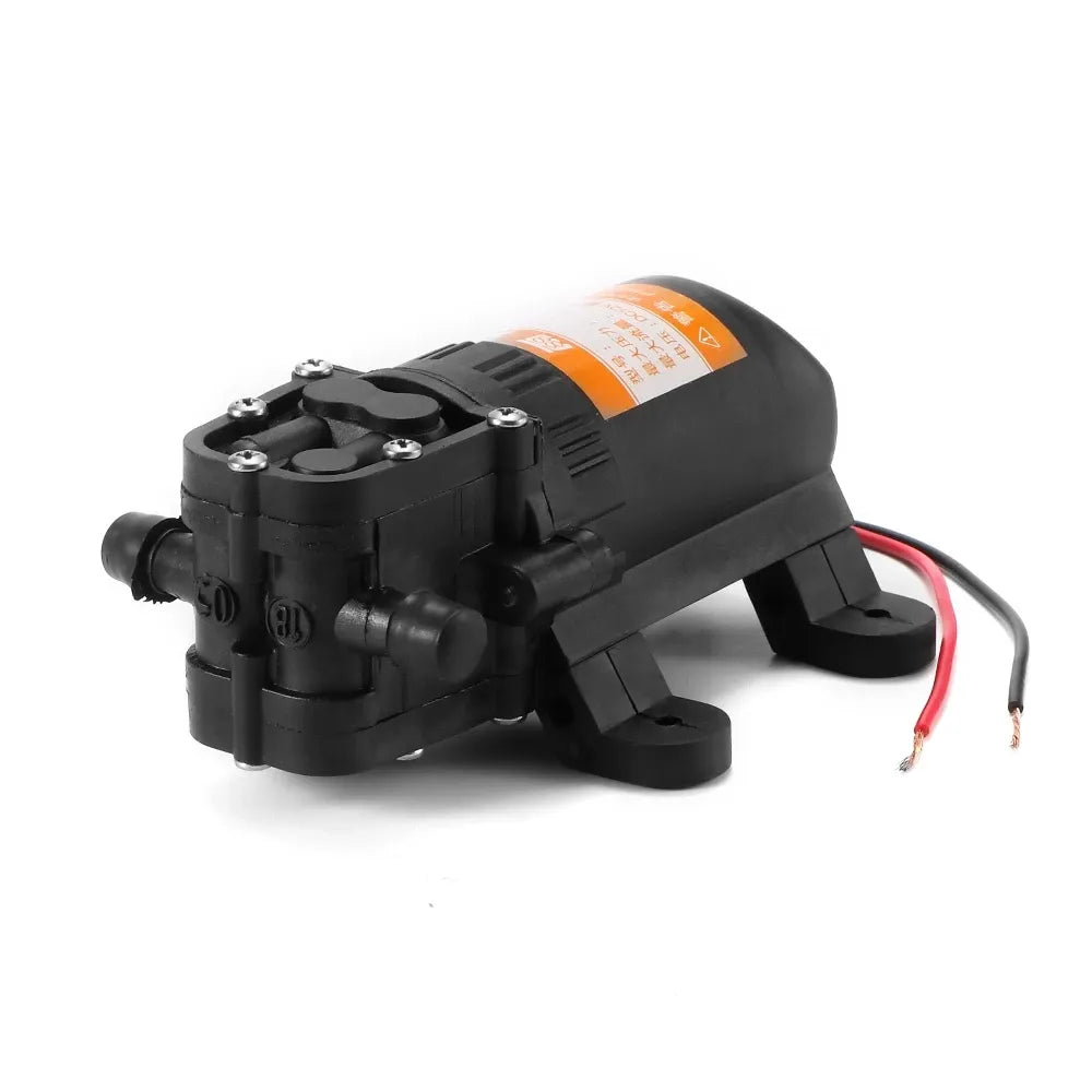 Bomba de agua eléctrica agrícola, pulverizador de agua con microdiafragma de alta presión, color negro, CC de 12V, 70PSI, 3,5l/min, lavado de coche