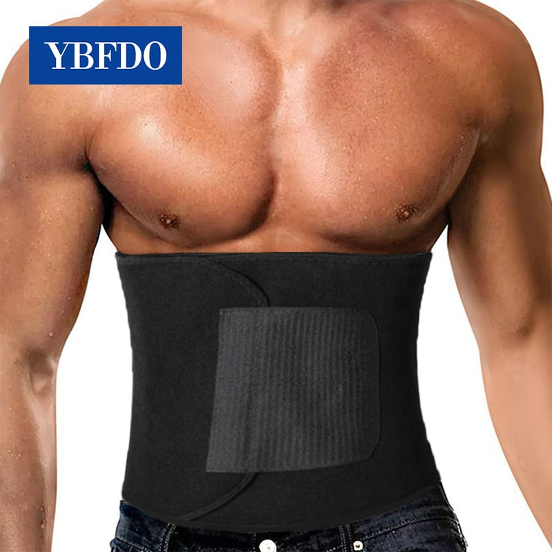 YBFDO Men Weight Loss Waist Trainer Slimming Body Shaper Fitness Belt Sauna Sweat Trimmer Modeling Straps Compression Girdle