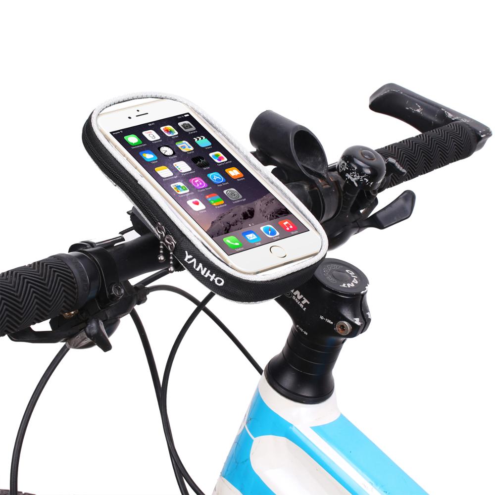 Sac de vélo avant étanche, support de téléphone portable pour écran tactile, sac pour téléphone portable de vélo 4.7-5.5 pouces, accessoires de vélo