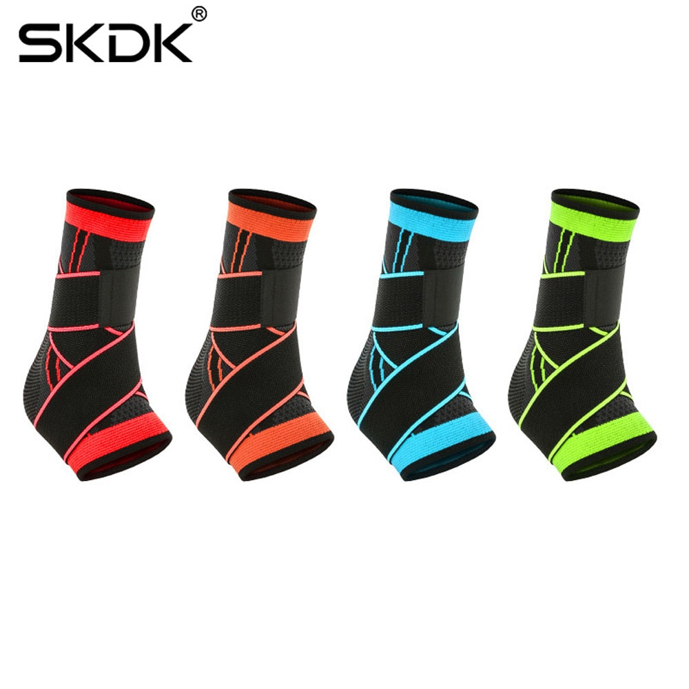 SKDK 1PC 3D Pressurized Bandage Ankle Support Wrist Sports Gym Badminton Ankle Brace Protector Foot Strap Sleeves Belt Elastic