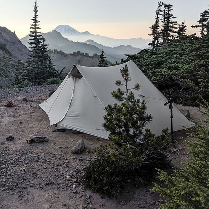 LanShan 2 3F UL GEAR Tente de Camping ultralégère extérieure pour 2 personnes et 1 personne, 3 saisons, 4 saisons, tente professionnelle sans tige en nylon argenté 15D