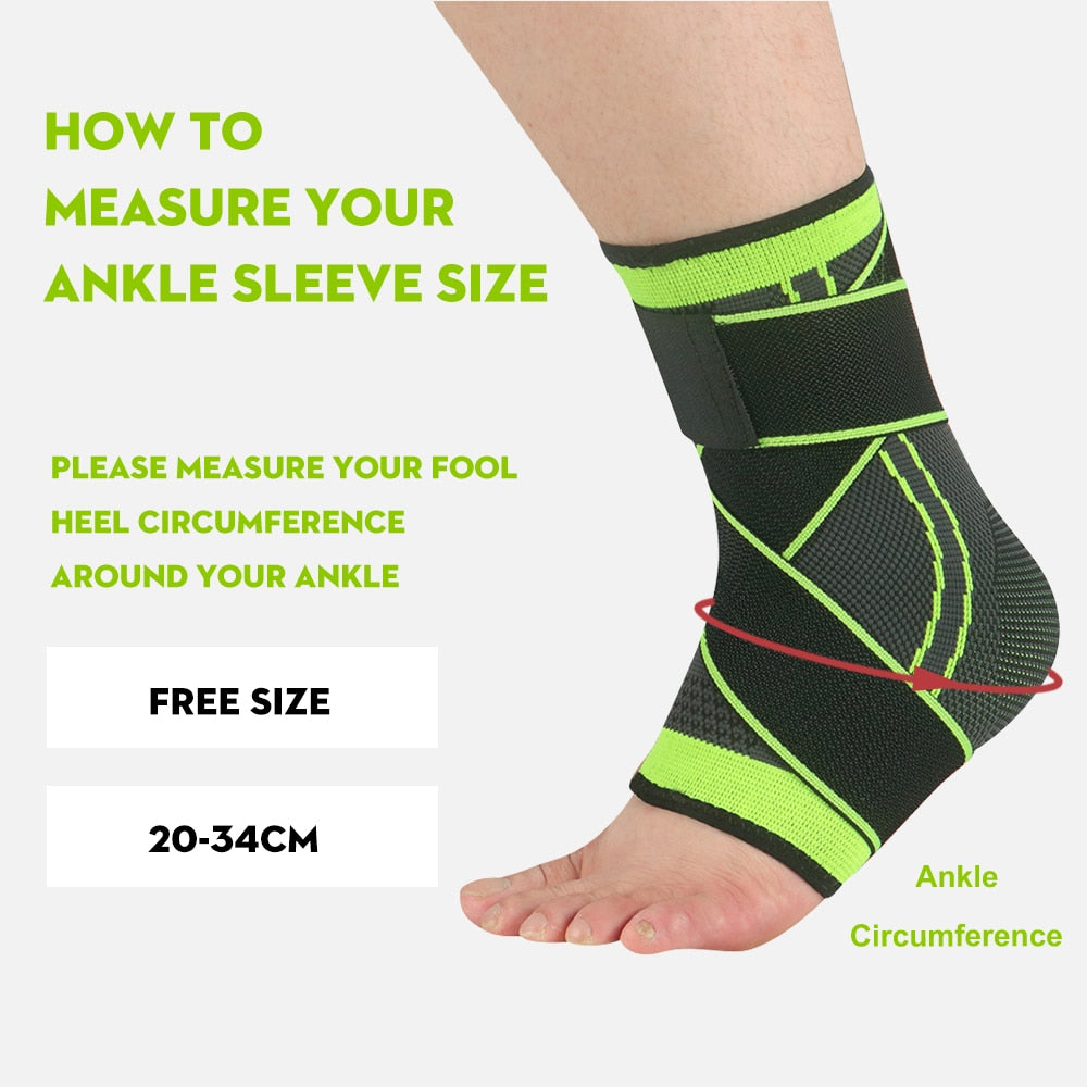 SKDK 1PC 3D Pressurized Bandage Ankle Support Wrist Sports Gym Badminton Ankle Brace Protector Foot Strap Sleeves Belt Elastic