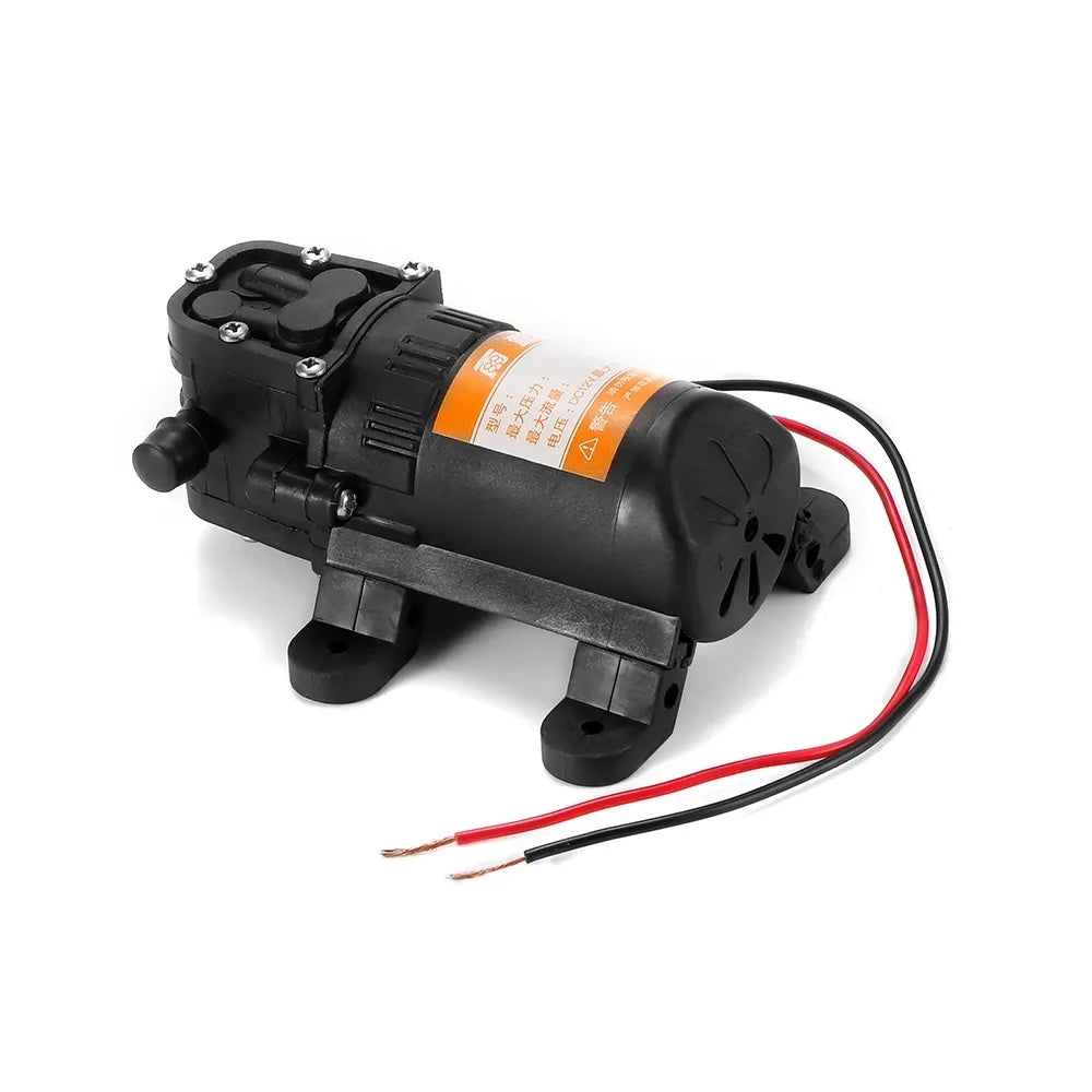 Bomba de agua eléctrica agrícola, pulverizador de agua con microdiafragma de alta presión, color negro, CC de 12V, 70PSI, 3,5l/min, lavado de coche