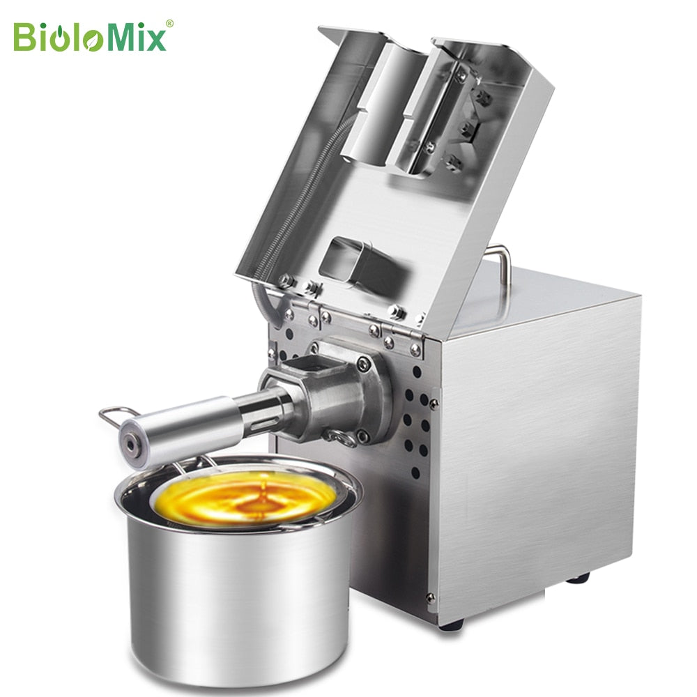 BioloMix New  Stainless Steel Oil Press Machine Commercial Home Oil Extractor Expeller Presser 110V or 220V available