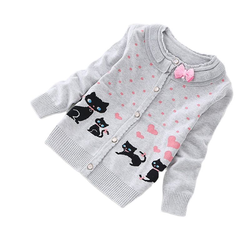 Cardigans en coton pour enfants de 3 à 16 ans, joli pull à la mode pour filles, nouvelle mode, K8518