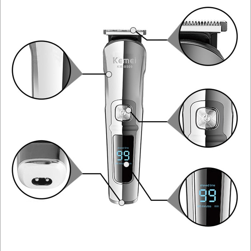 Kemei Hair Clipper Barber Hair Trimmer Electric Clipper Razor Shaver Beard Trimmer Men Shaving Machine Cutting Nose Trimmer