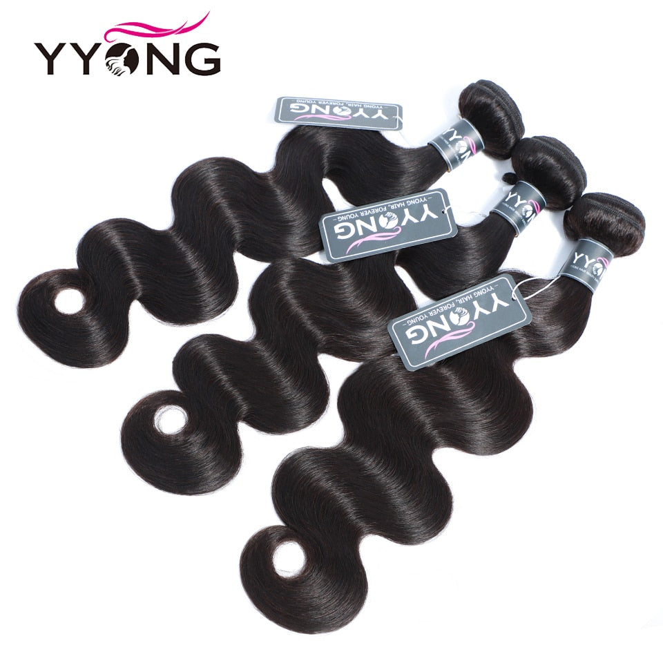 YYong 5x5 Closure With Bundles Remy Peruvian Body Wave 3/4 Bundles With Closure 100% Human Hair