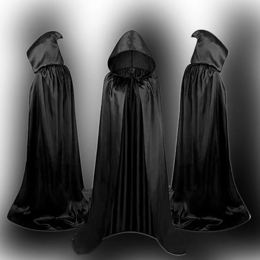 Costumes de cape d'Halloween cape de magicien pour enfants Capes à capuche manteau noir décoration de fête