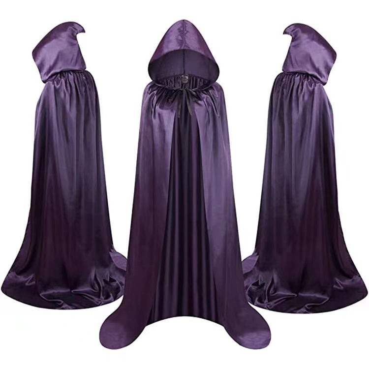 Costumes de cape d'Halloween cape de magicien pour enfants Capes à capuche manteau noir décoration de fête