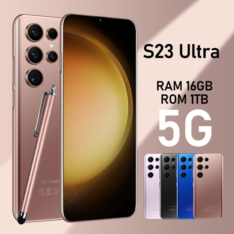 Nueva Marca S23 Ultra 5G Smartphone 7,3 pulgadas Teléfono de pantalla completa 16GB + 1TB 4G teléfonos móviles versión Global Android 13 teléfono celular