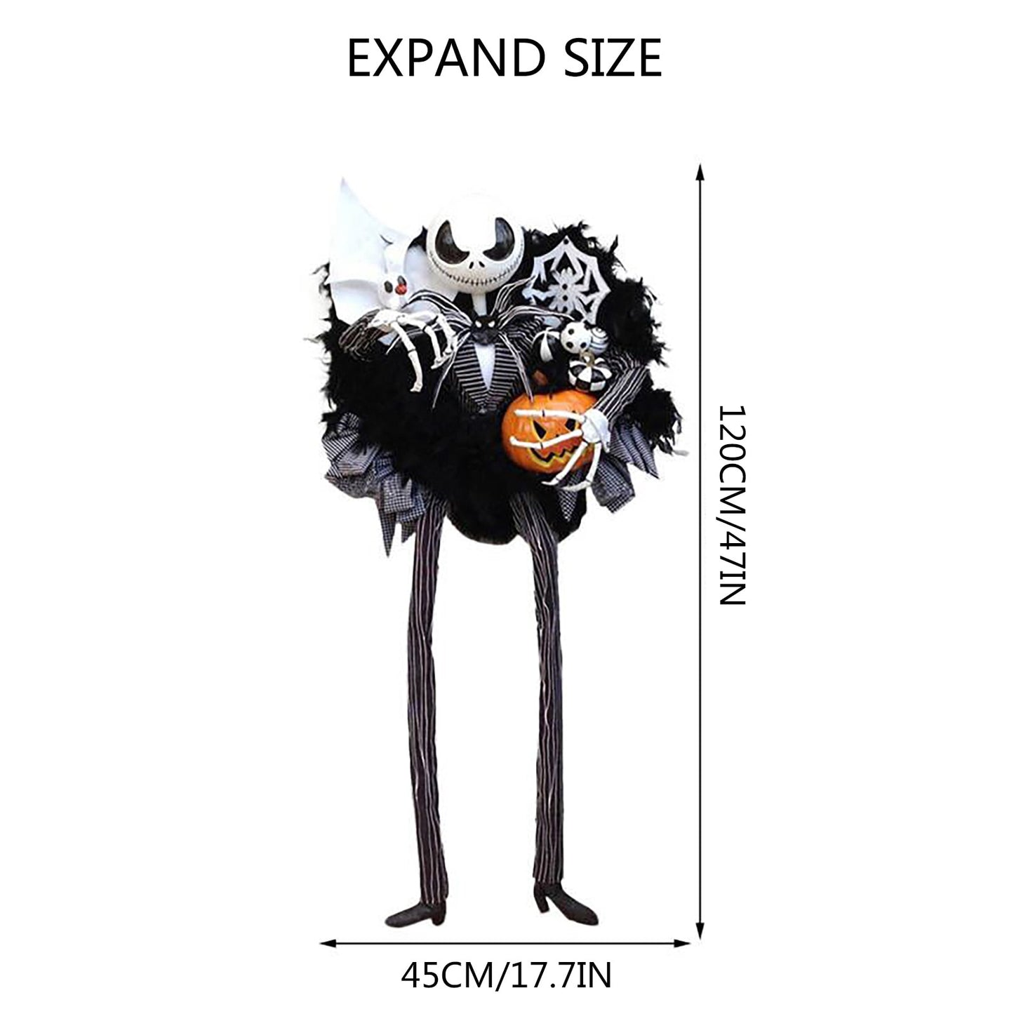 Halloween Scary Pumpkin Garland Door Hanging Holiday Party Horror Skeleton Decorative Props