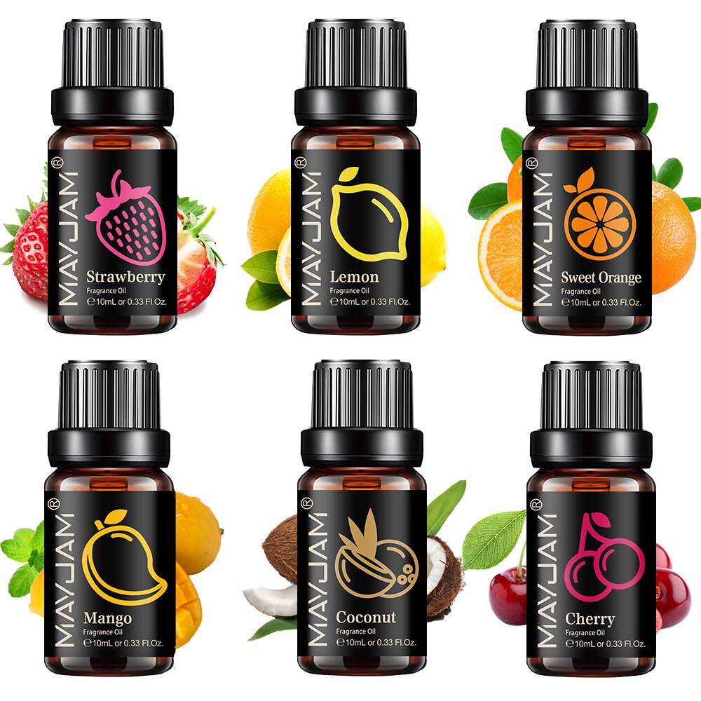 Aceite de uva MAYJAM, manzana, plátano, cereza, kiwi, ayuda a dormir, 10ml, aceite esencial de fruta, uso para masaje, cuidado de la piel