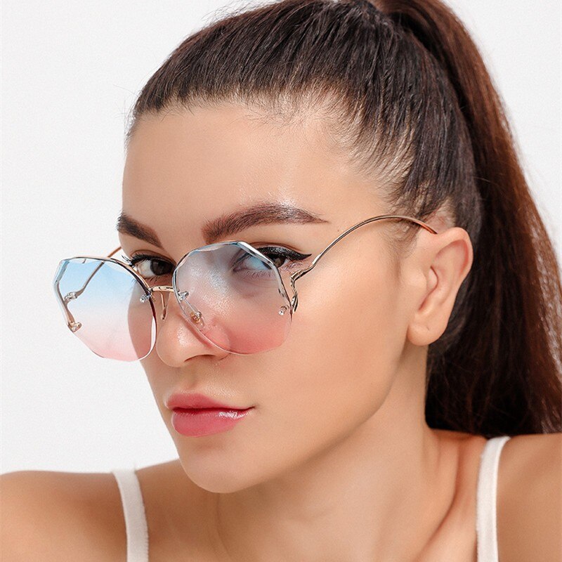 Gafas de sol con gradiente para mujer, anteojos femeninos de moda para exteriores, para vacaciones, ocio, estilo playero