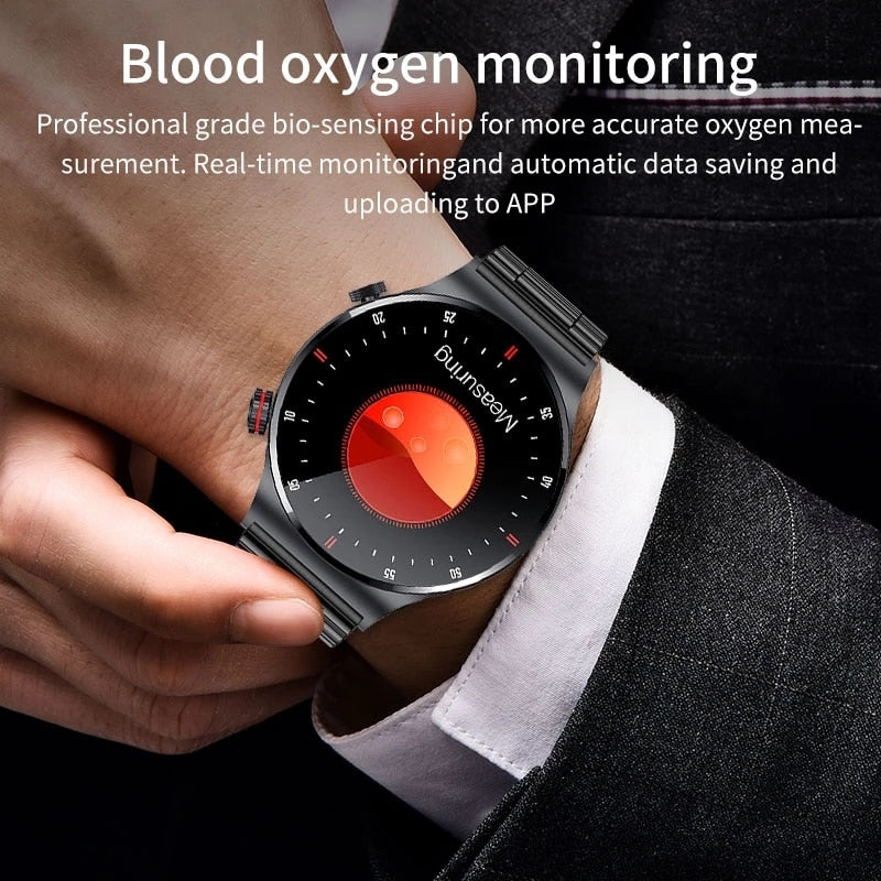 LIGE ECG + PPG Bluetooth llamada reloj inteligente 2023 hombres completamente táctil reloj deportivo rastreador de salud hombres reloj inteligente impermeable para Android Ios