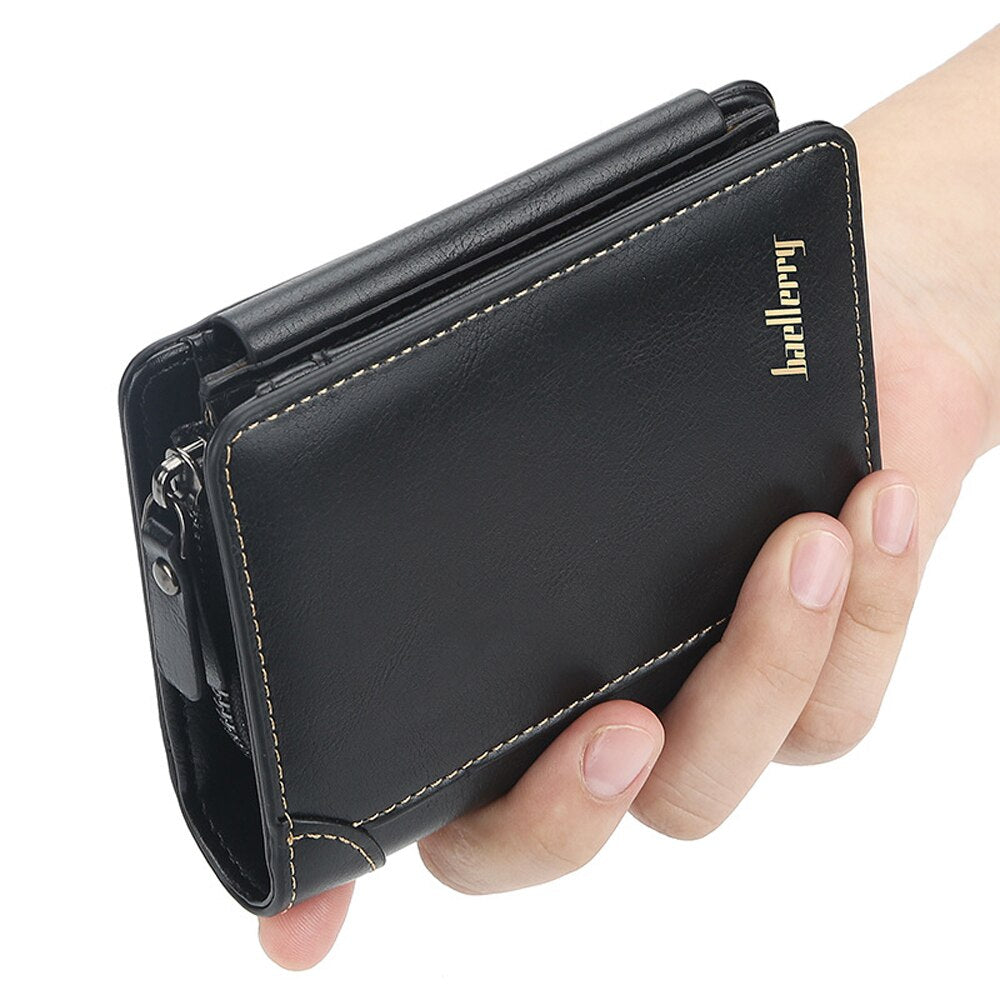 New PU Leather Men Wallets High Quality Zipper Short Desigh Card Holder Male Purse Vintage Coin Holder Men Wallets