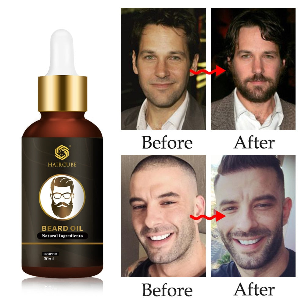 Aceite esencial para el crecimiento de la barba, aceite Natural eficaz para espesar más barba, aceite nutritivo para el crecimiento del cabello para hombres, productos para el cuidado de la barba