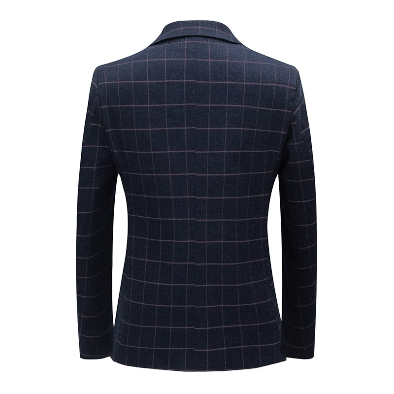 Mode nouveaux hommes décontracté Boutique affaires Plaid mince costume veste hommes simple bouton veste hommes coupe ajustée manteau manteau hommes