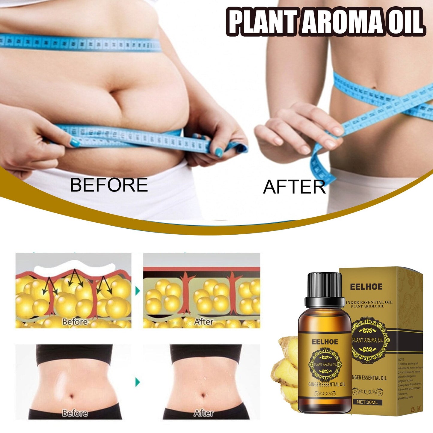 Slimming Oil Weight Loss Cellulite Removal Body Massage Oil Fat Burning Beauty Health Care Slimming Product