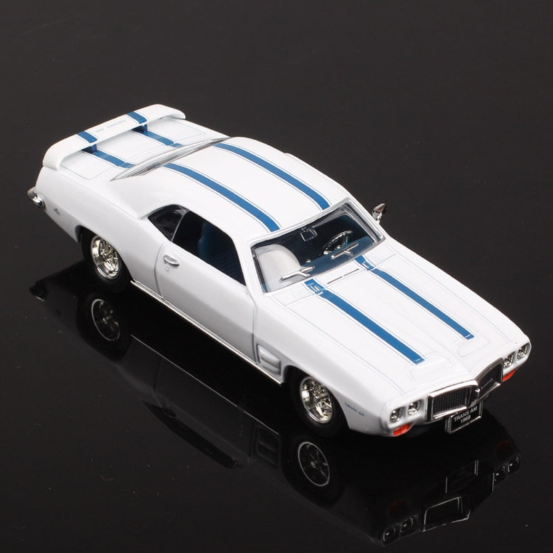 Yat Ming – modèle de voiture classique en métal, échelle 1:43, Pontiac Firebird Trans AM 1969, jouet, Signature de route, répliques miniatures blanches