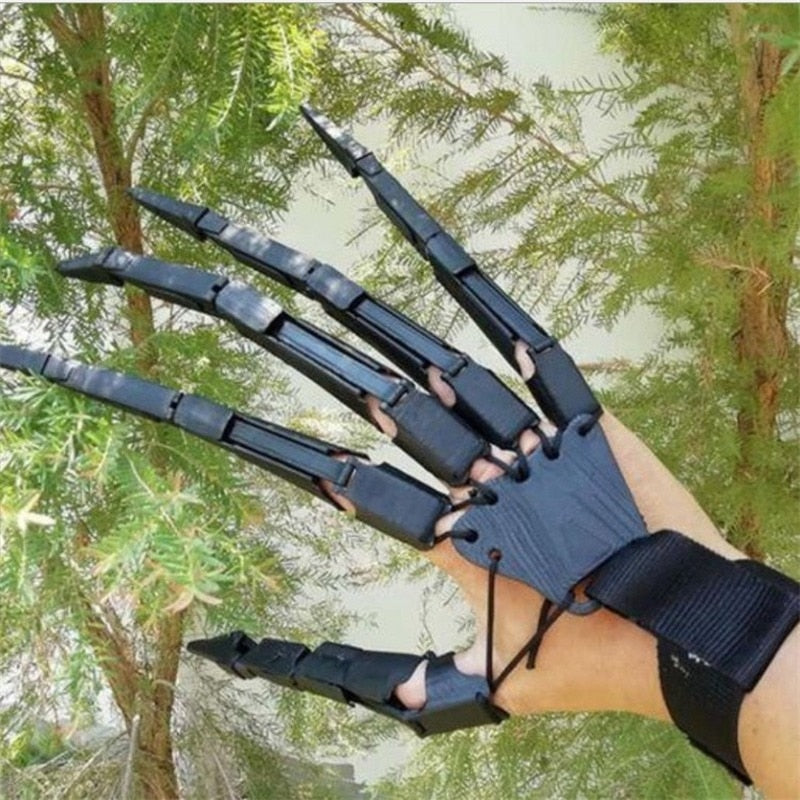 Halloween Articulated Fingers Scarry Fake Fingers Skeleton Hands Realistic Horror Ghost Claw Props Cosplay Gear Finger Glove