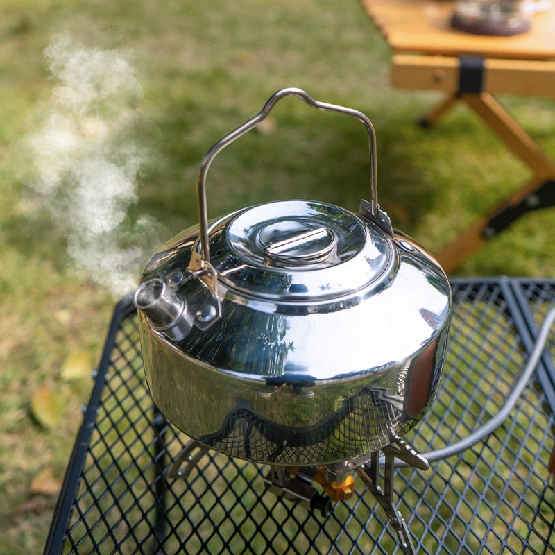 Pots à soupe de Camping en acier inoxydable, poêle à frire, ensemble de casseroles de pique-nique domestique, poignée pliable, ustensiles de cuisine de Camping, fournitures