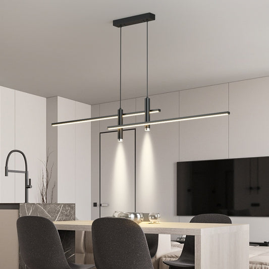 Lámpara colgante Led para mesa de comedor, candelabro de habitación minimalista de oro negro para cocina, decoración del hogar, accesorio de brillo