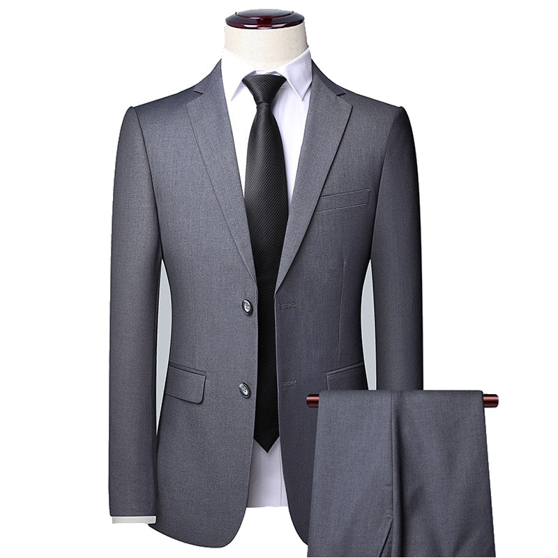 Men Suits Blazers 3 Pieces Elegant 2 Sets Luxury Wedding Business Vest Pants Blue Coats 2022 Formal Jackets Korean Free Shipping