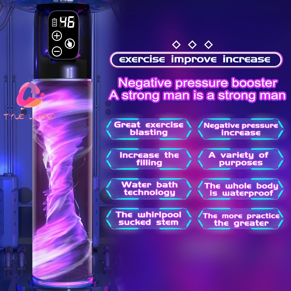 Bomba de agua eléctrica para pene, dispositivo de presión para agrandar el pene, recargable, automático, para agrandar la erección masculina