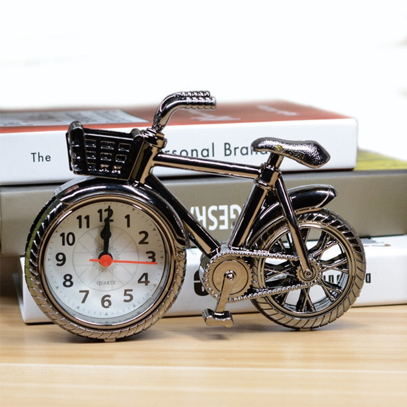 Creative Retro Bicycle Alarm Clock Office Bedside Table Living Room Home Clock Gifts Crafts