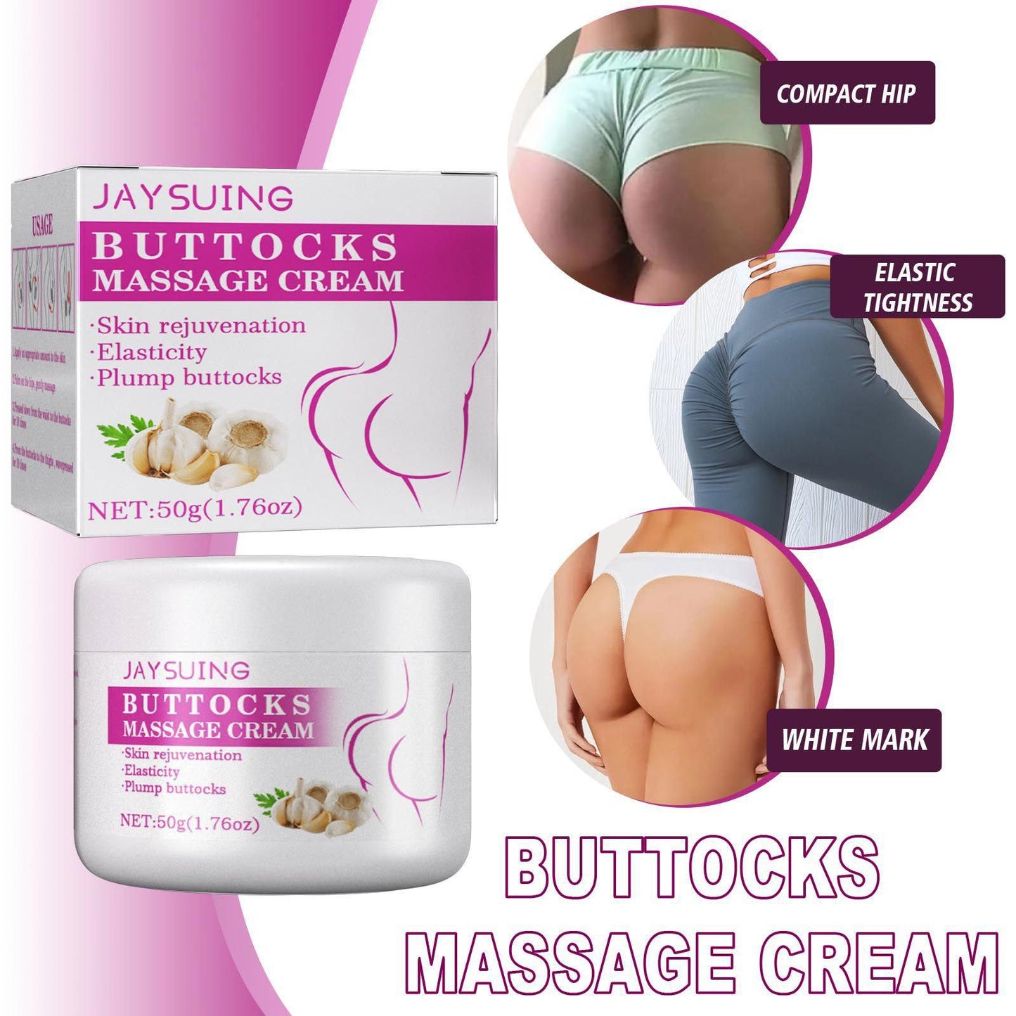 Natural Buttock Enlargement Cream Sexy Hip Butt Enlarger Enhancement Lift Up Enlarge Butt Plant Extract Effective Body Lotion