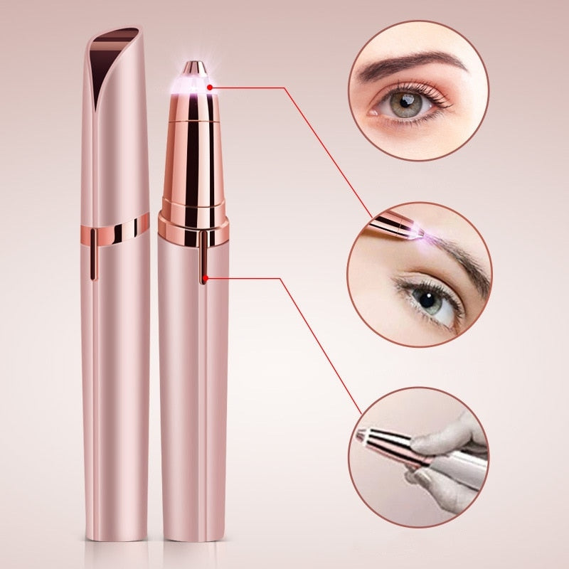 Rasoir de sourcils électrique pour femmes, crayon façonnant les yeux, épilateur pour le visage, rasoir automatique, couteau de poche