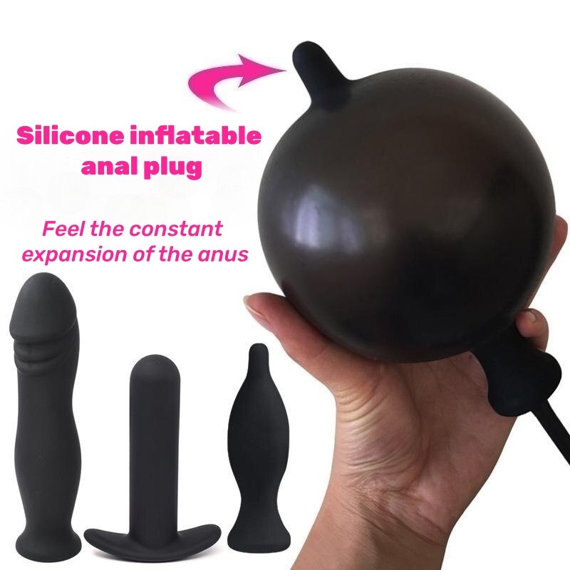 Salir de silicona inflado Super grande Anal consolador bomba expandible sin vibrador tapón Anal bolas anales extensor Dilatador juguetes sexuales